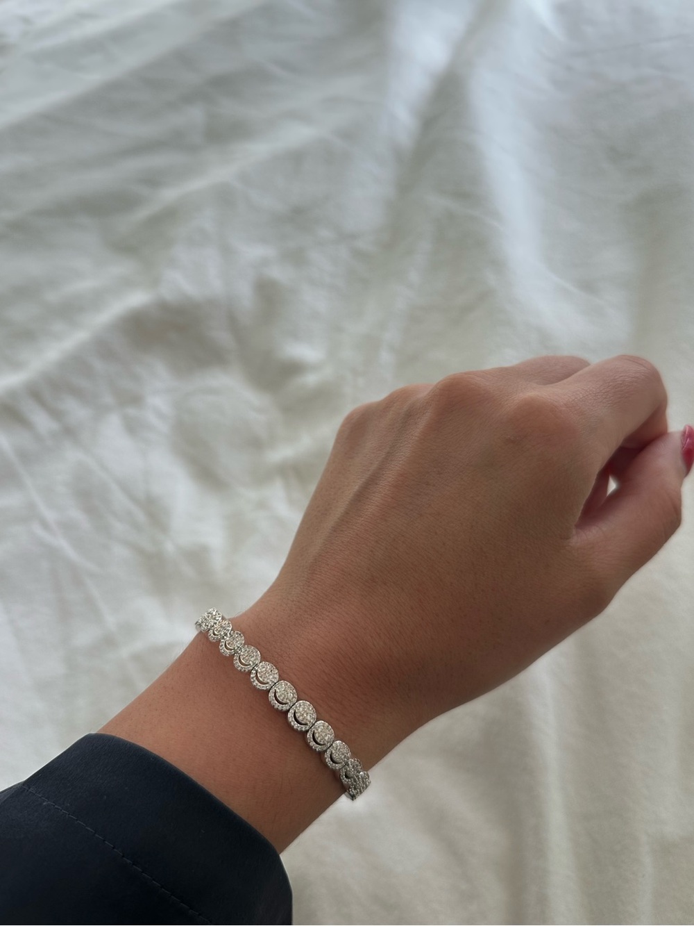 Two bracelets - Silver tone cubic zirconia bracelets